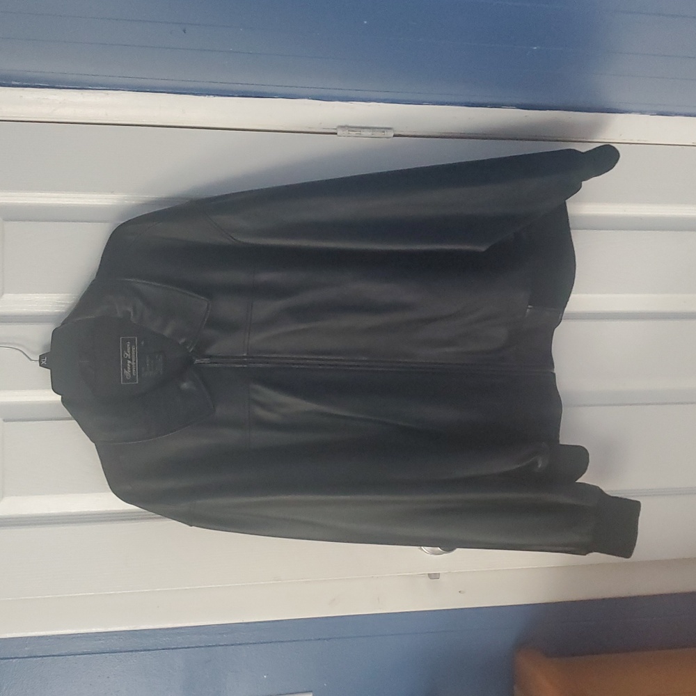 Terry Lewis Black Leather Zip Jacket